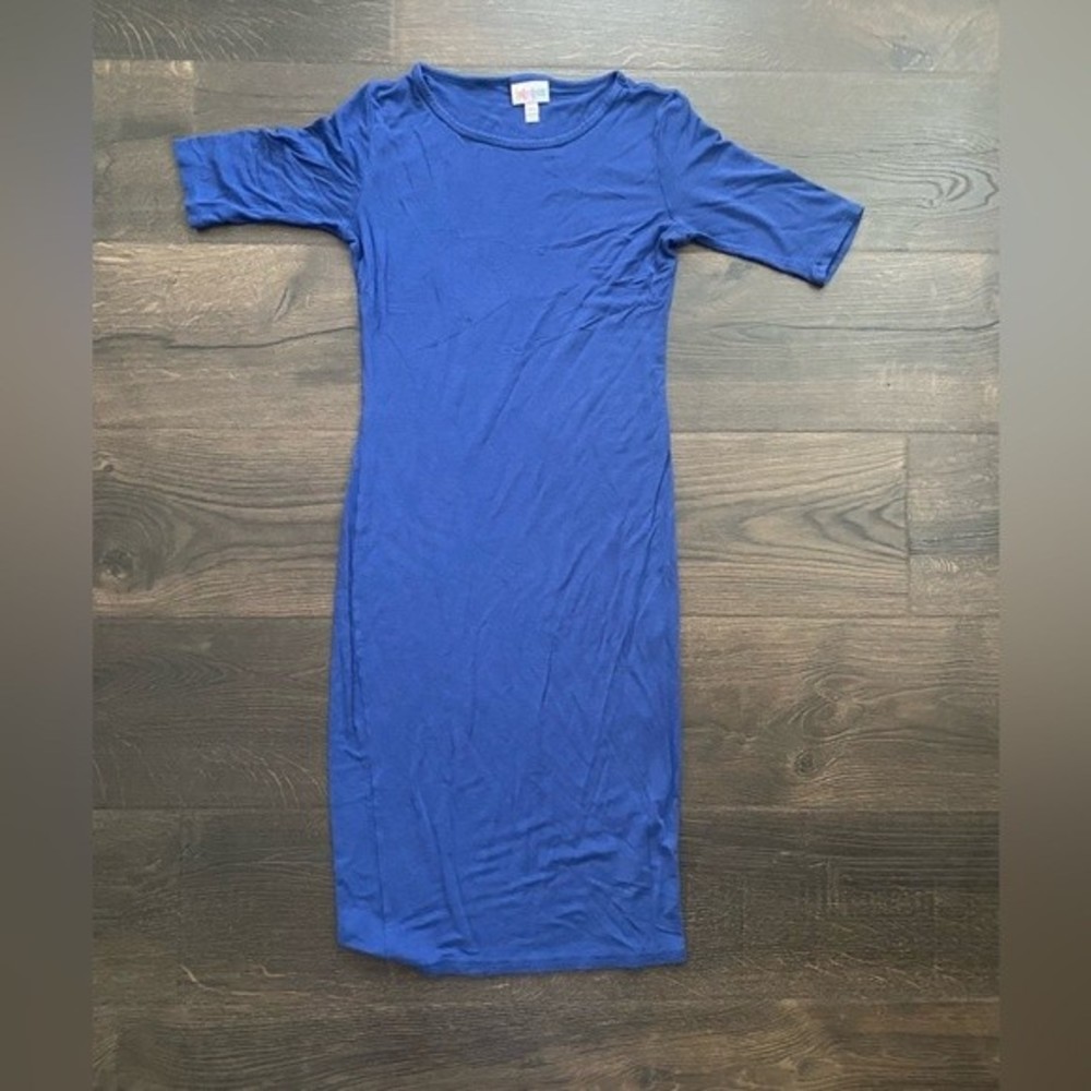 Lularoe vibrant blue Quarter Sleeve layering Dress size xxs